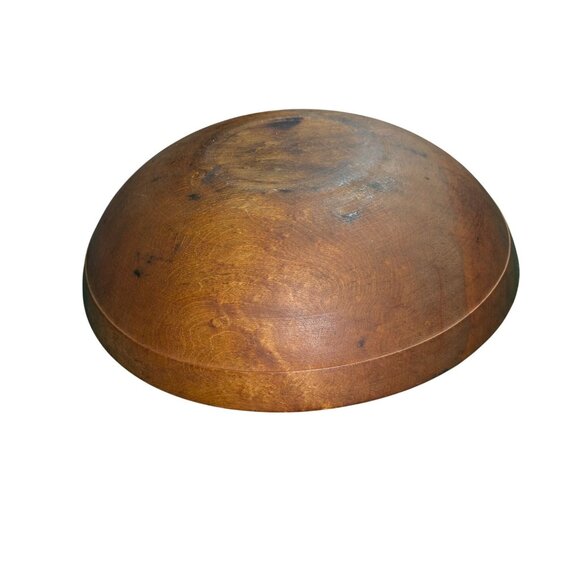 Large Vintage Wooden Salad Bowl patina rustic popcorn salad - Picture 8 of 16